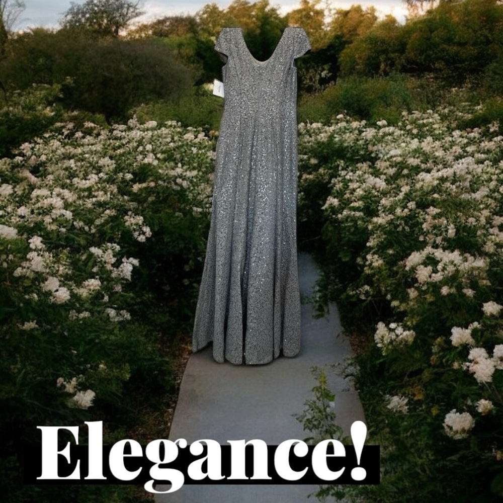 Special Occasion, Mother of the Bride, Bride Brocade Floor Length Dress ~ size 6 - Picture 4 of 9